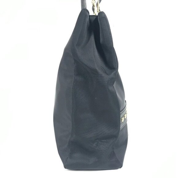 VERSACE vintage Logo Sunburst Tote Bag Chain Shoulder Bag Black/Gold - Picture 3 of 15